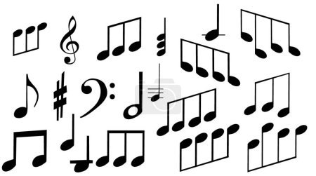 Téléchargez les illustrations : Ensemble de symboles musicaux sur fond blanc
. - en licence libre de droit