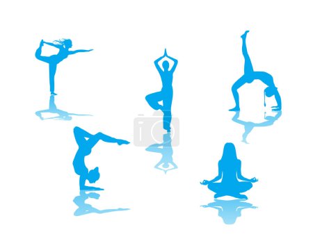 Ilustración de Yoga Poses Sillhouettes imagen - ilustración vectorial - Imagen libre de derechos