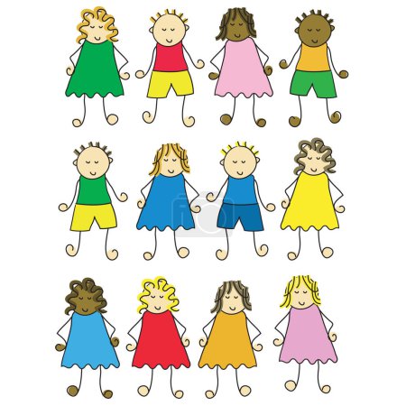 Illustration for Set of different cartoon children - Royalty Free Image
