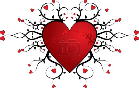 Illustration for Valentine background, heart, vector illustration - Royalty Free Image