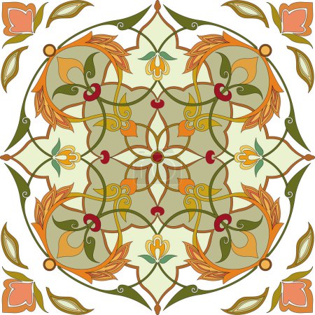 Illustration for Oriental ornamental corner design for frame - Royalty Free Image