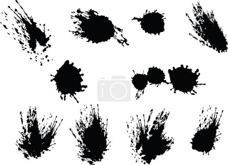 Illustration for These are black vector splats silhouette - Royalty Free Image