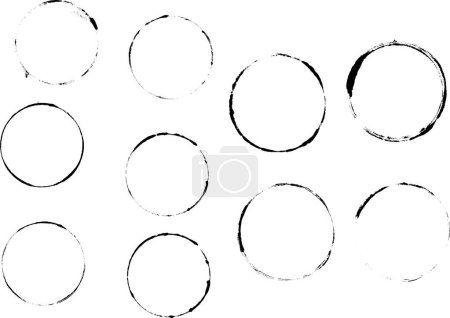 Ilustración de 10 anillos Grunge Cup - elemento grunge vectorial altamente detallado - Imagen libre de derechos