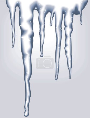 Ilustración de Carámbanos verticales azules sobre fondo azul - Imagen libre de derechos