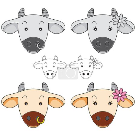 Illustration for A perfect pair of Cow with love. - Royalty Free Image