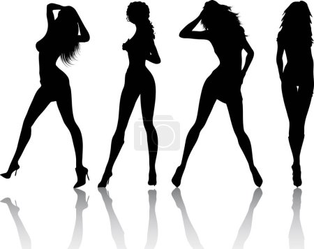 Illustration for Silhouettes of sexy females - Royalty Free Image