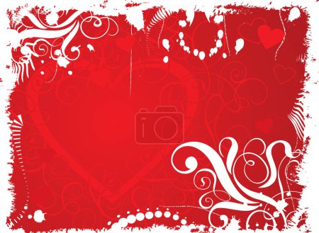 Téléchargez les illustrations : Fond Saint Valentin grunge, illustration vectorielle - en licence libre de droit