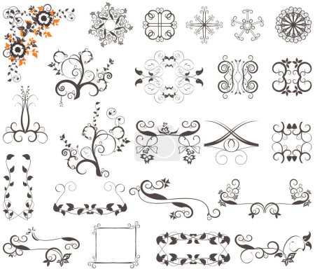 Ilustración de Hermoso conjunto de patrones vectoriales - 23 elementos de diseño - Imagen libre de derechos