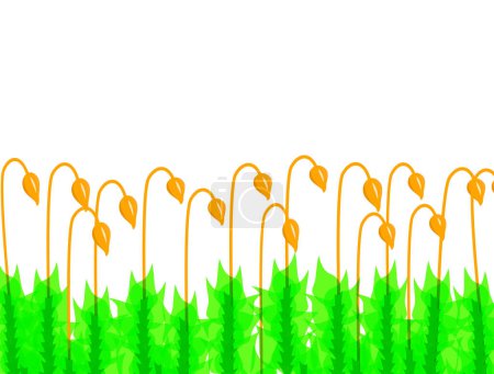 Illustration for Editable vector foreground illustration of mossy vegetation - Royalty Free Image