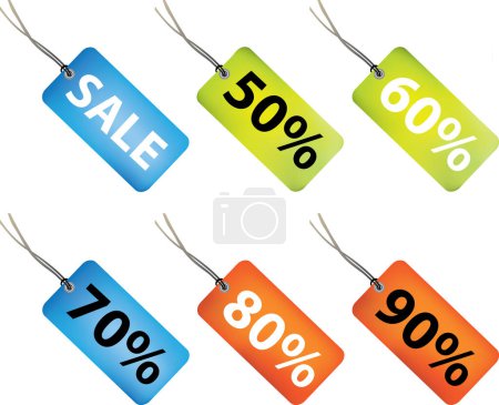Illustration for Vector set of tags - vector EPS illustration - Royalty Free Image