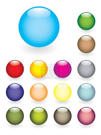 Illustration for Colourful button set.  More button sets in my portfolio. - Royalty Free Image