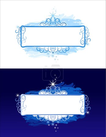 Ilustración de Banner de navidad / fondo vectorial / Dos variantes para usar sobre un fondo claro u oscuro - Imagen libre de derechos