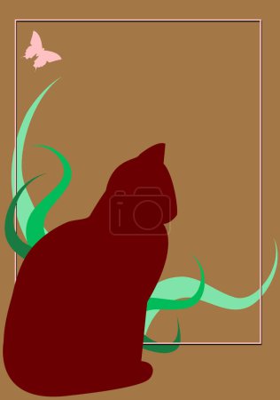 Illustration for Tracing cat. color illustration - Royalty Free Image