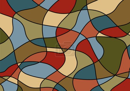 Ilustración de Líneas retorcidas con tonos tierra fondo patrón abstracto - Imagen libre de derechos