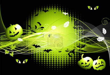 Téléchargez les illustrations : Halloween nuit image de fond - illustration en couleur - en licence libre de droit