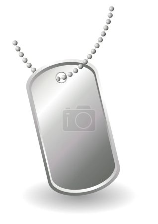 Illustration for Dog tags or identity plates with copy space over white background - Royalty Free Image