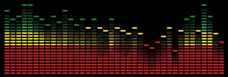 Ilustración de Ecualizador gráfico en rojo, amarillo y verde - Imagen libre de derechos
