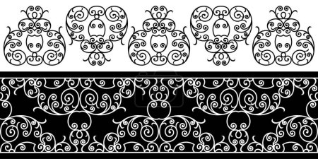 Illustration for Wrought iron elements - repeating left to right (vector) - Royalty Free Image