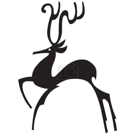 Téléchargez les illustrations : Illustration vectorielle de cerf, un élément de Noël pour le design. - en licence libre de droit