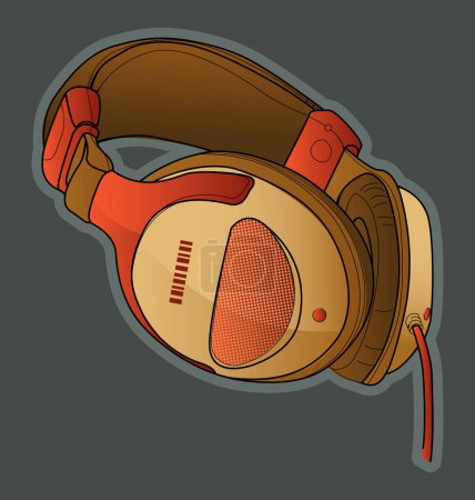 Illustration for Vector isolated image plastic headphones - Royalty Free Image