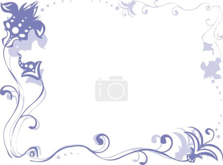 Ilustración de Patrón decorativo azul con flores - Imagen libre de derechos