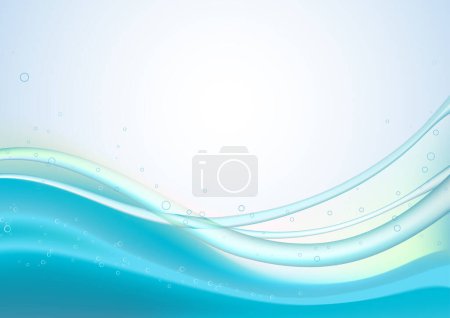 Illustration for Blue Abstract lines background: composition of curved lines and bleb - great for backgrounds, or layering over other images - Royalty Free Image