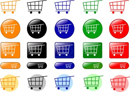 Illustration for Set of shopping cart icons - Royalty Free Image