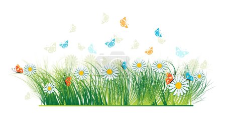 Primavera pradera hermosa imagen - ilustración en color