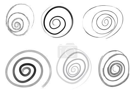 Illustration for Set of vector spiral in black and white color - Royalty Free Image