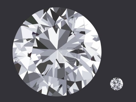 Téléchargez les illustrations : Diamant vectoriel réaliste (sans dégradé)) - en licence libre de droit