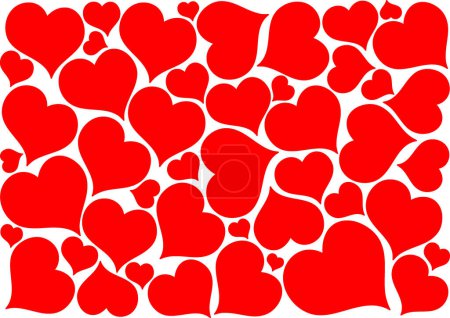 Illustration for Red hearts valentine background - Royalty Free Image