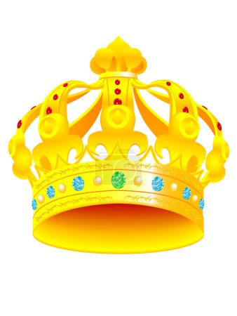 Illustration for Royal crown with jewels on a white background - a vector - Royalty Free Image
