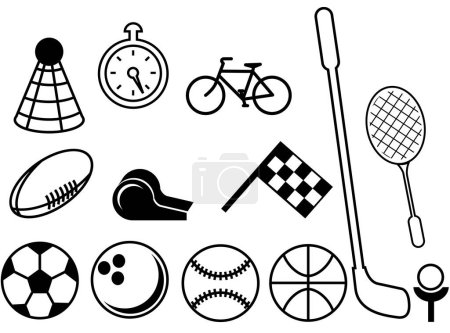 Illustration for Sport things image - color illustration - Royalty Free Image