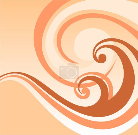Illustration for Gentle abstract curls on a yellow background. - Royalty Free Image