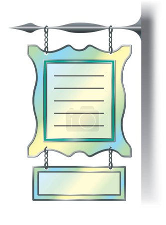 Ilustración de Letrero de vidrio vertido para su texto en estilo Europa - Imagen libre de derechos