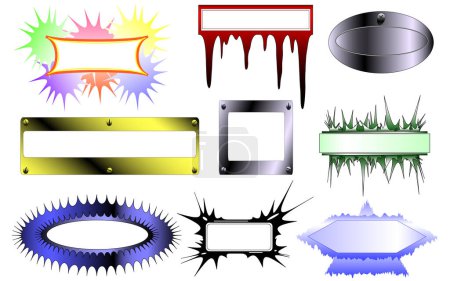 Illustration for Set of vector name plates and text banners in different styles - Royalty Free Image