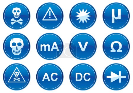 Illustration for Gadget icons set. White - dark blue palette. Vector illustration. - Royalty Free Image