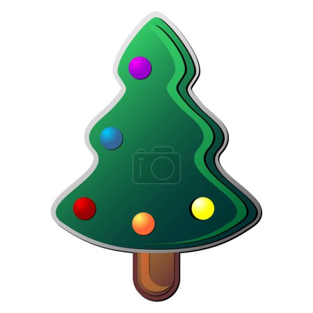 Ilustración de Árbol de Navidad sobre fondo blanco - Imagen libre de derechos