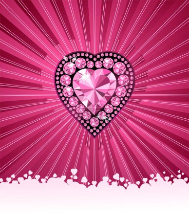 Illustration for HEART OF LOVE / Diamond heart / vector background  with space for your text - Royalty Free Image