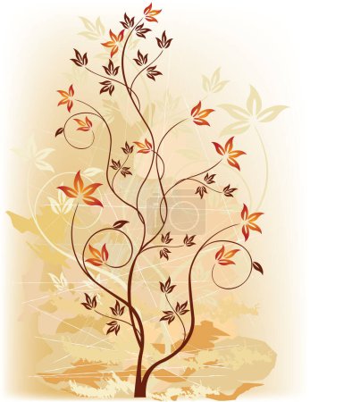 Ilustración de Arte abstracto diseño floral fondo vector ilustración - Imagen libre de derechos
