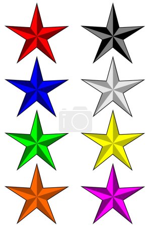 Illustration for Assorted color stars vector - Royalty Free Image