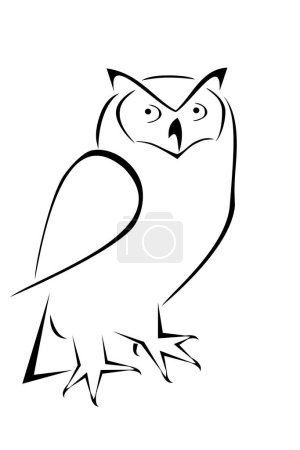 Illustration for A owl tribal tattoo - Royalty Free Image