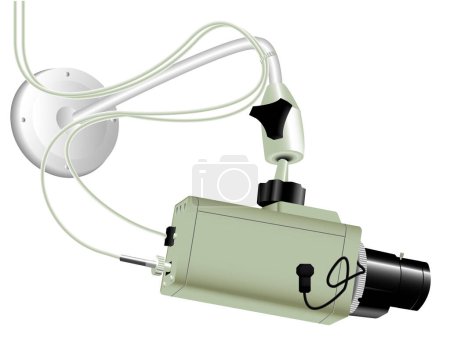 Ilustración de Videocamera de supervisión sobre fondo blanco - Imagen libre de derechos