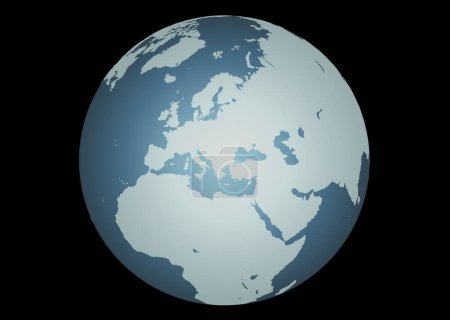 Ilustración de Europa (Vector). Mapa preciso de Europa. Mapeado en un globo terráqueo. Incluye islas pequeñas. - Imagen libre de derechos