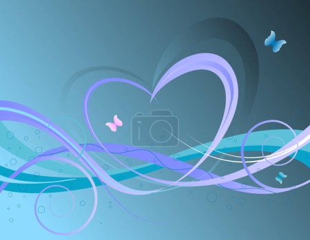 Illustration for Valentines floral background, vector illustration - Royalty Free Image
