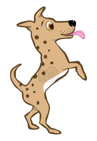 Ilustración de Ilustración vectorial editable de un perro de dibujos animados feliz - Imagen libre de derechos