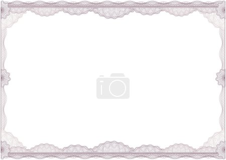 Illustration for Classic guilloche border for diploma or certificate. A4 / CMY - Royalty Free Image