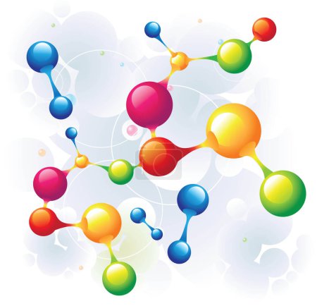 Illustration for Molecule mixed image - color illustration - Royalty Free Image