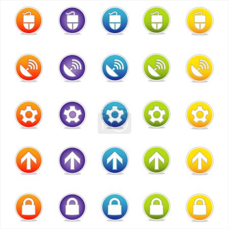 Ilustración de Coloridos iconos Web Set 2 (Vector) Iconos redondos para web y fácil de editar. Sin transparencias - Imagen libre de derechos