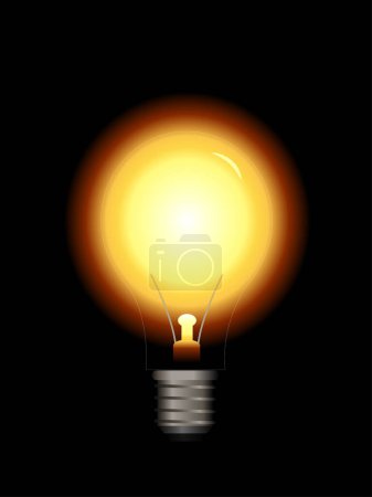 Téléchargez les illustrations : Ampoule lumineuse et lumineuse au format vectoriel. - en licence libre de droit